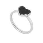 Comprar Anillo Corazón Negro Plata en Joyería Chabacano