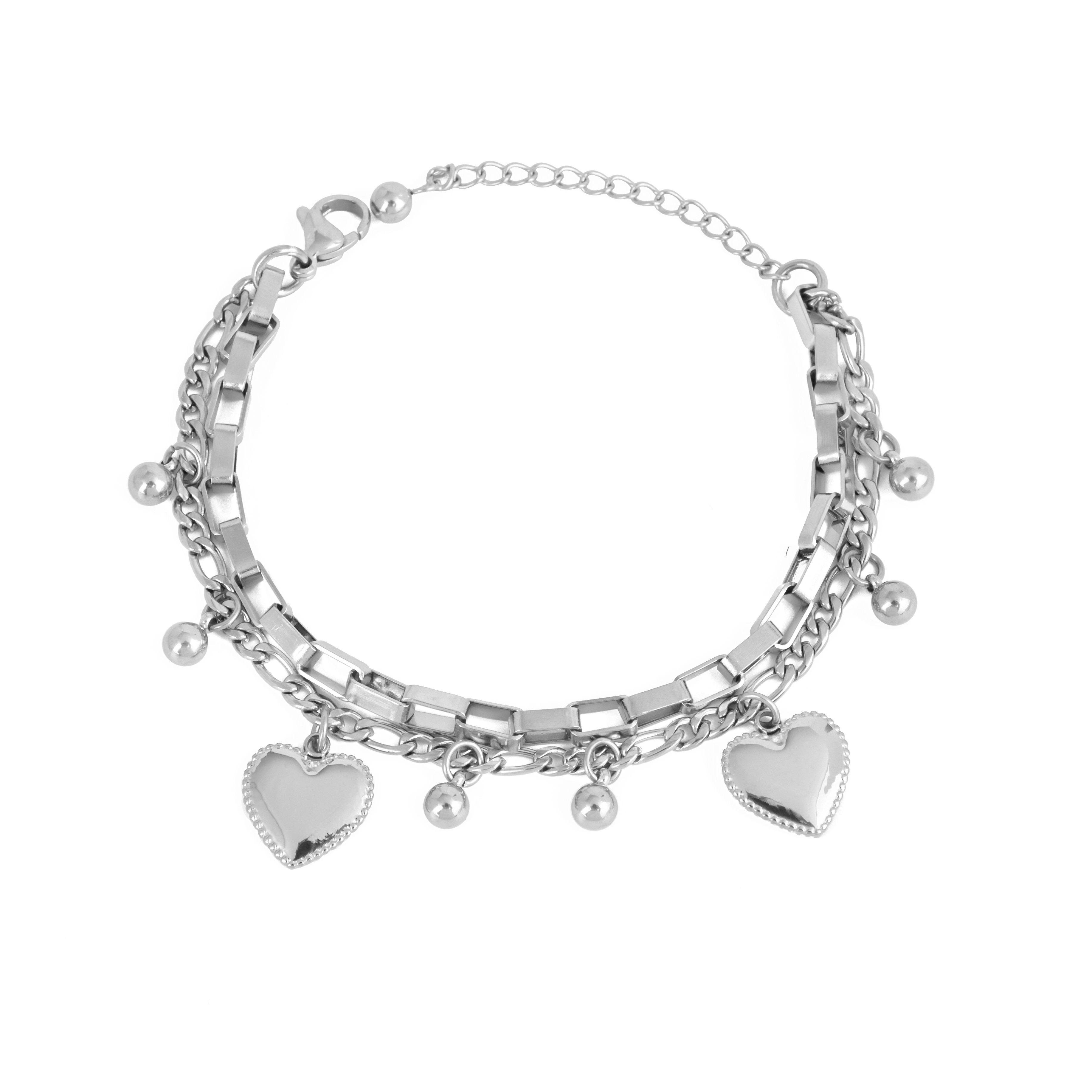 Comprar Pulsera De Corazón Plata en Joyería Chabacano