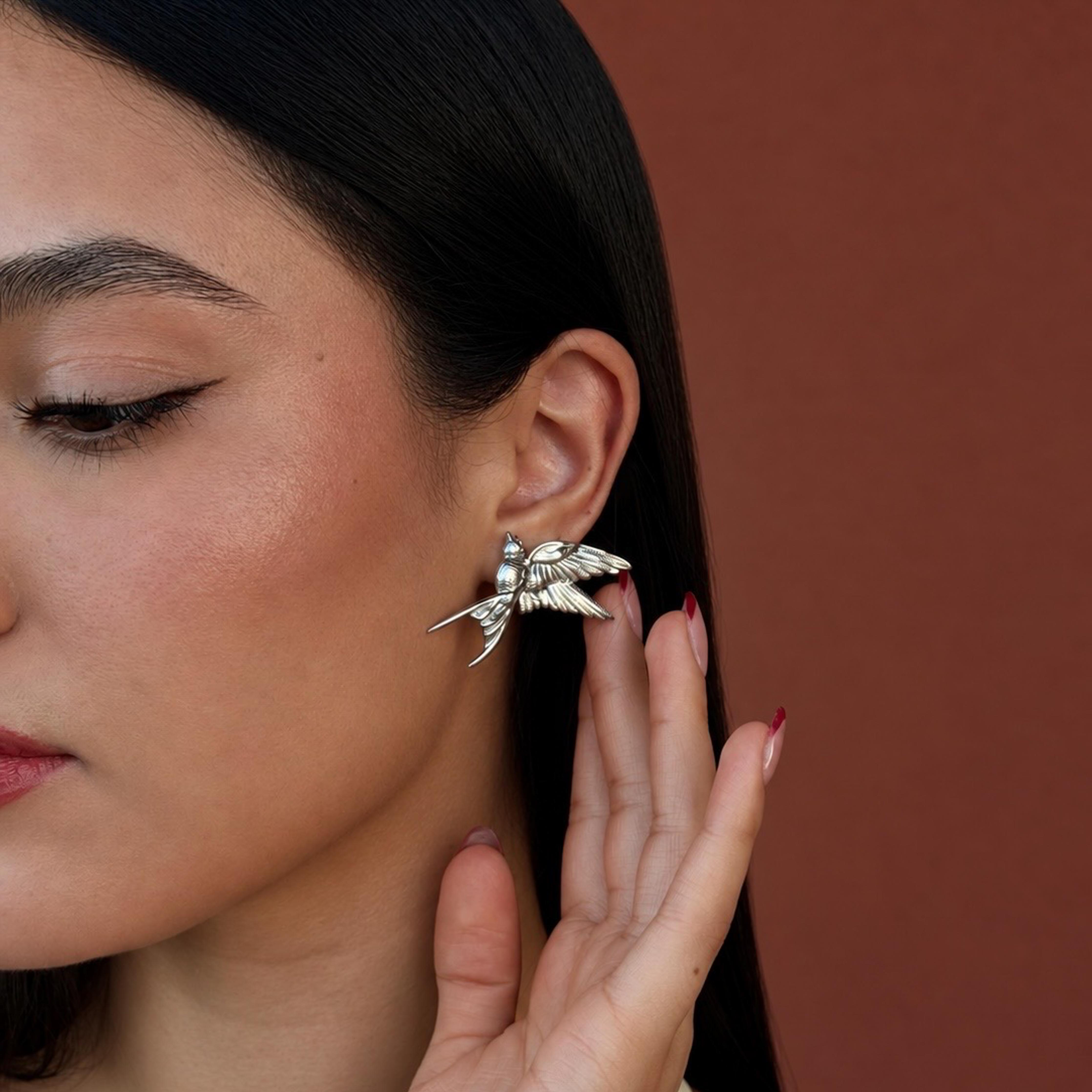 Comprar Aretes Birdie Plata en Joyería Chabacano