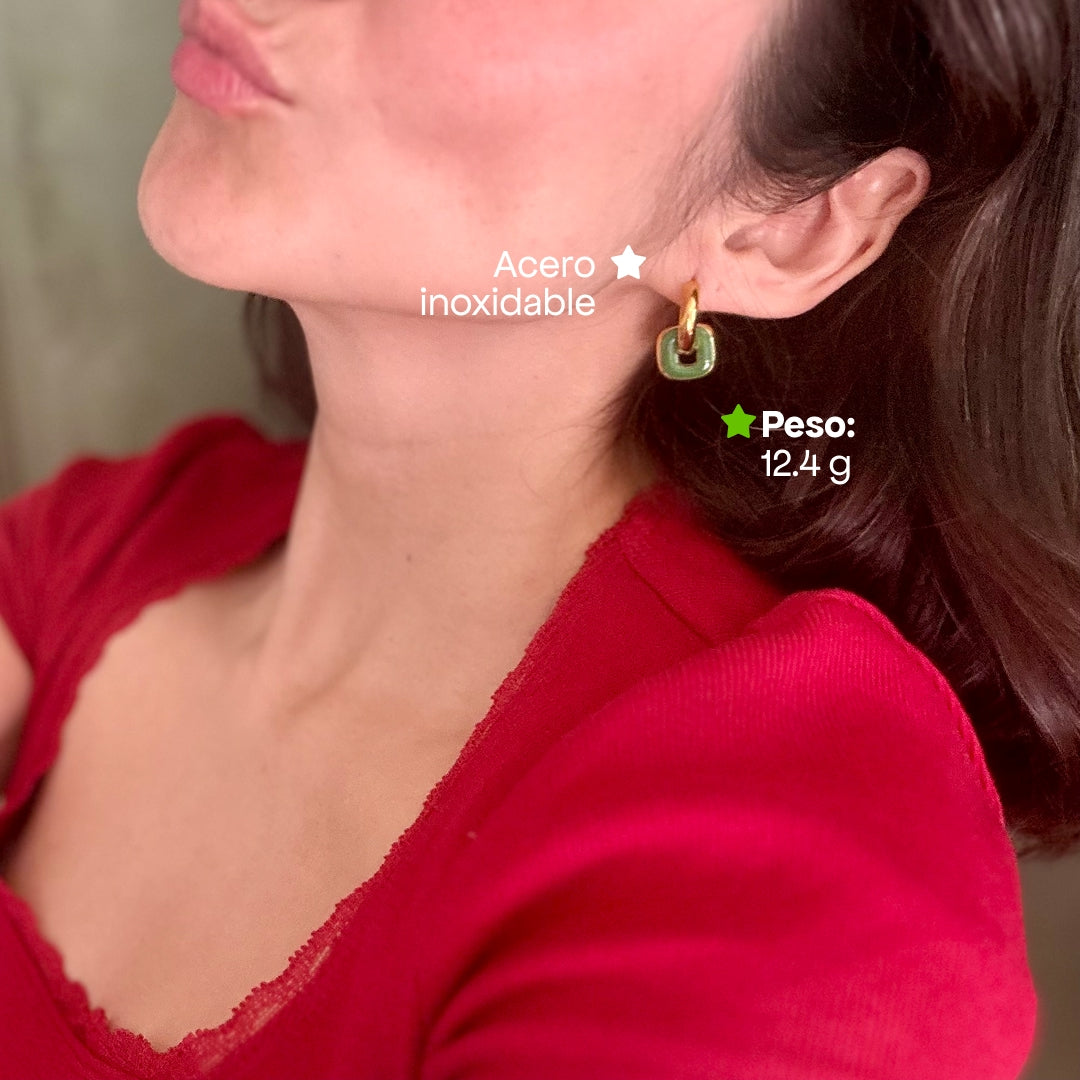 Comprar Aretes Eira Verdes en Joyería Chabacano