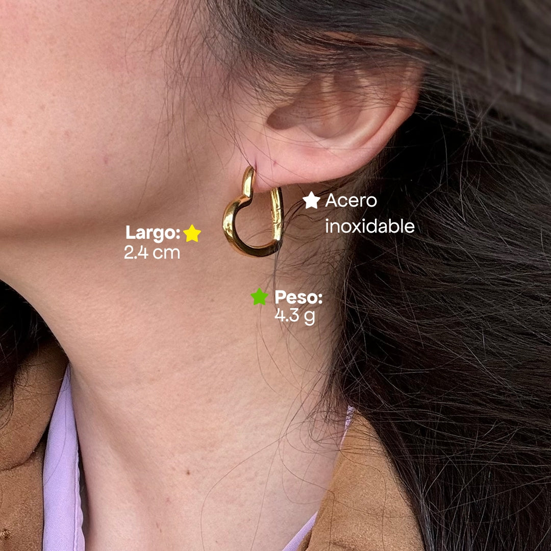 Comprar Aretes Heart Shape en Joyería Chabacano