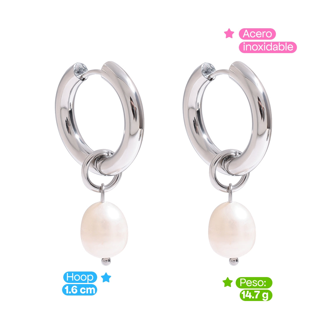 Comprar Aretes Nacar Plata en Joyería Chabacano