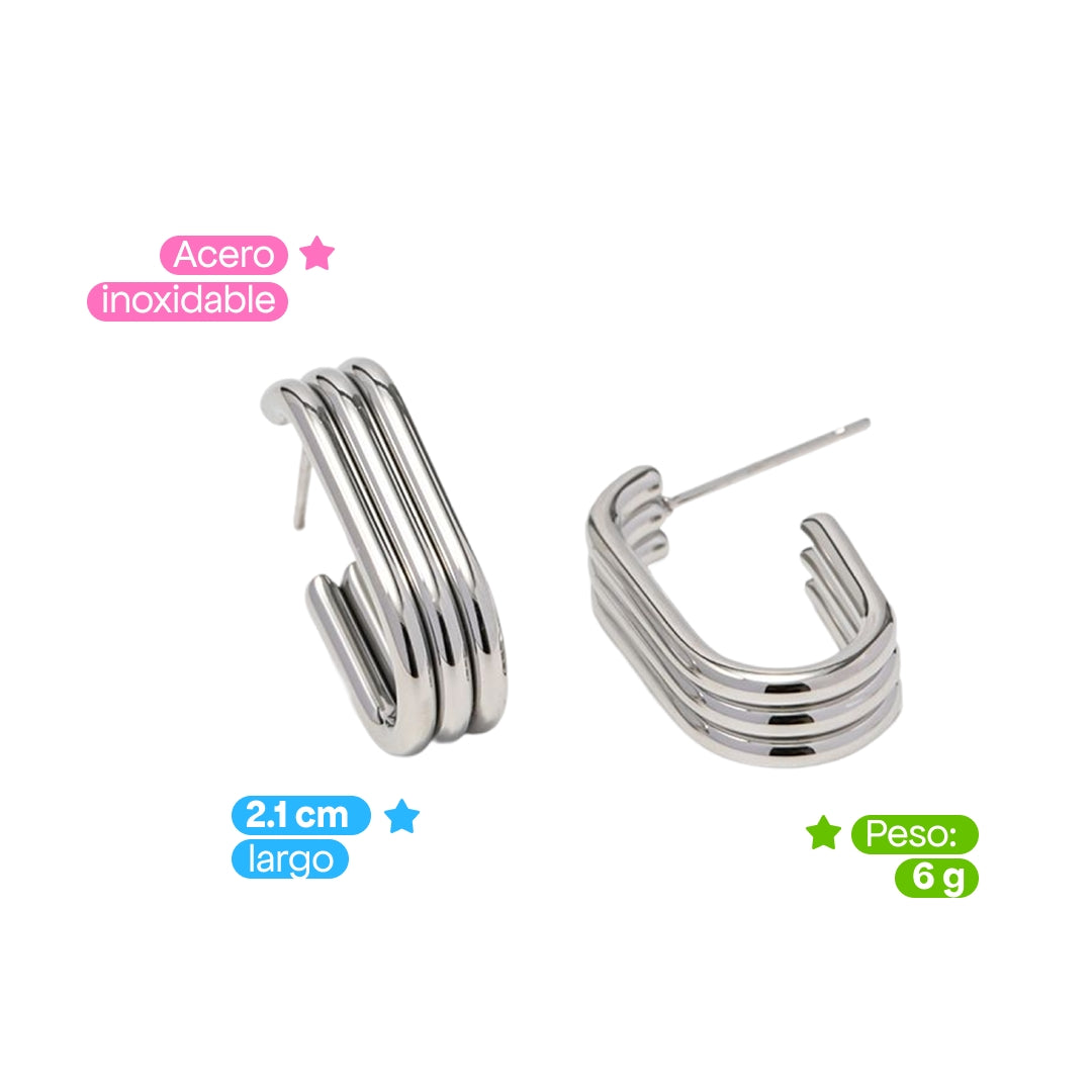Comprar Aretes Thalia Plata en Joyería Chabacano