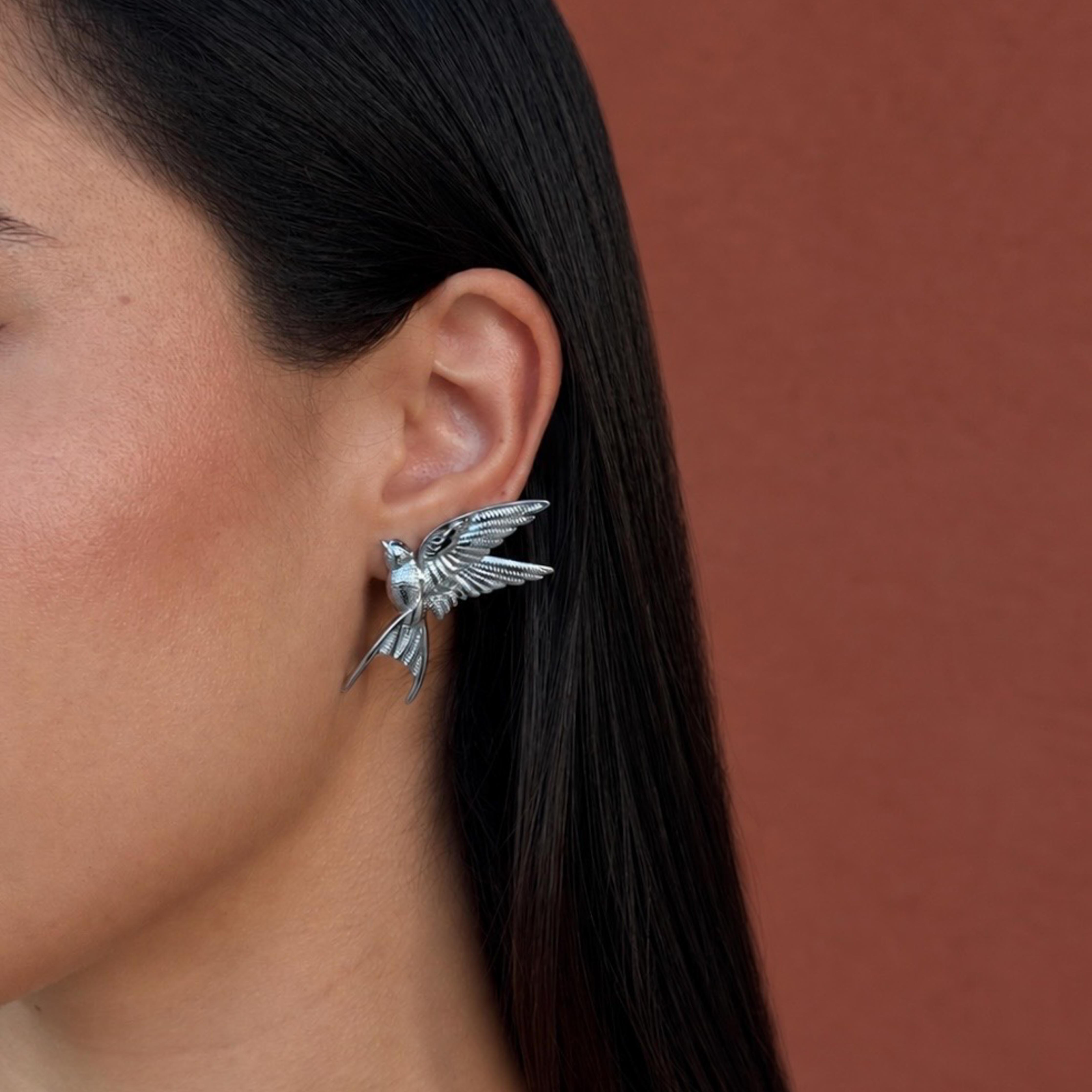 Comprar Aretes Birdie Plata en Joyería Chabacano
