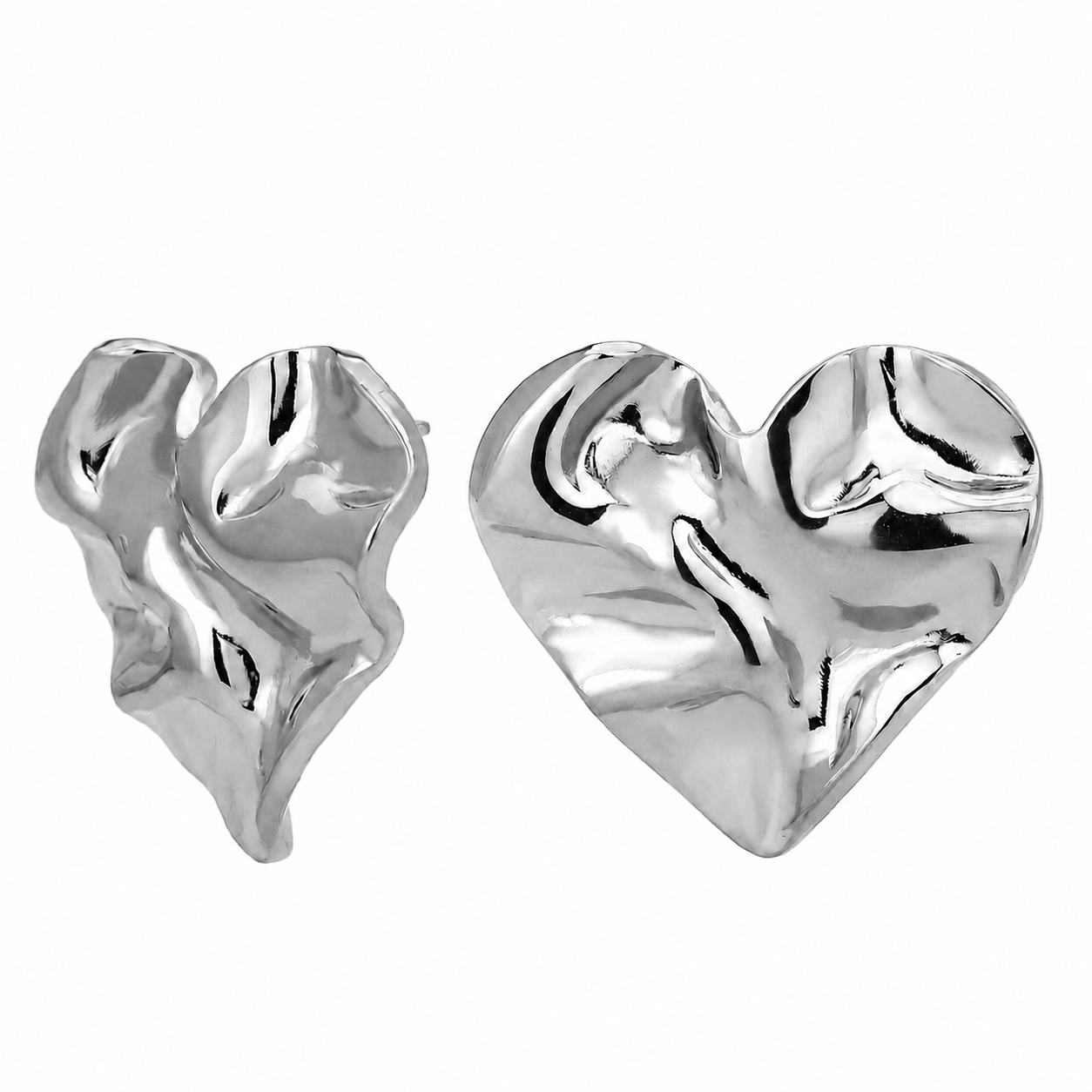 Comprar Aretes Crumbled Heart Plata en Joyería Chabacano