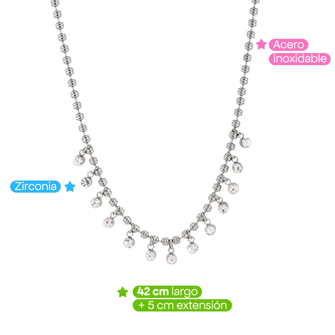 Comprar Collar Amelie Plata en Joyería Chabacano
