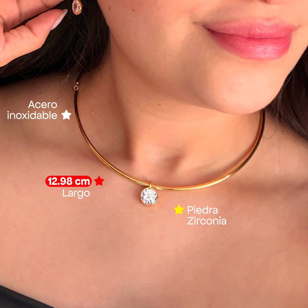Comprar Collar Diamond Oval + Zirconia en Joyería Chabacano