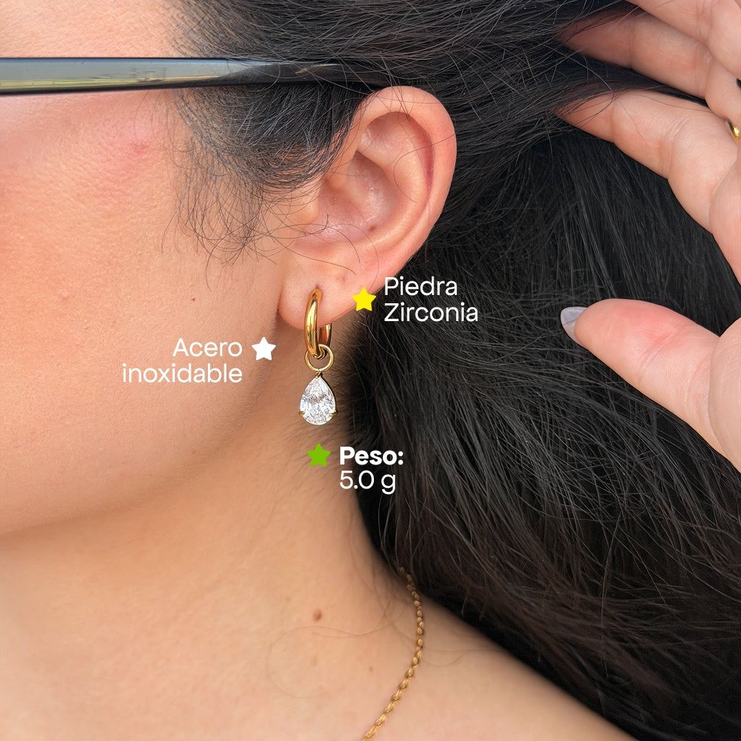 Comprar Aretes Fatima Pear en Joyería Chabacano