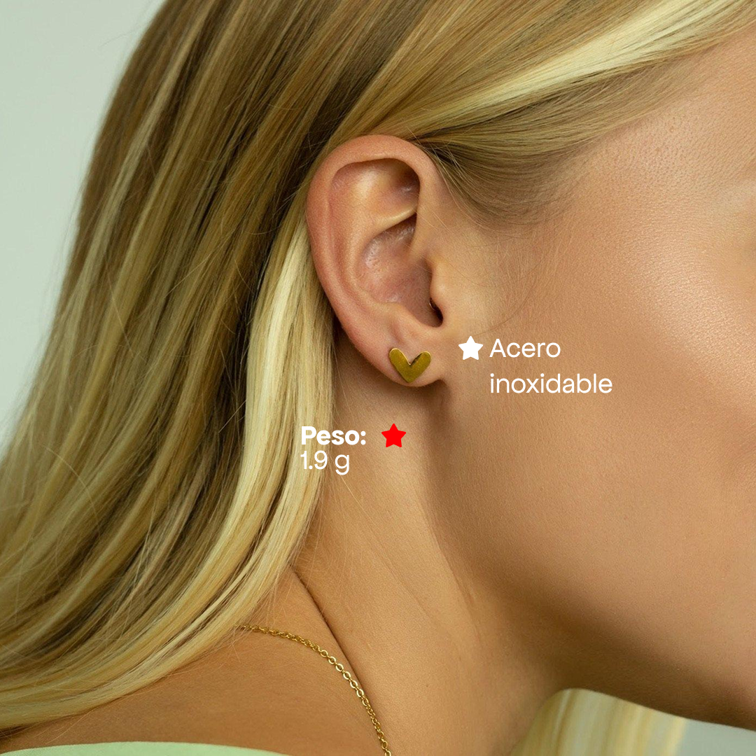 Comprar Aretes Corazón en Joyería Chabacano