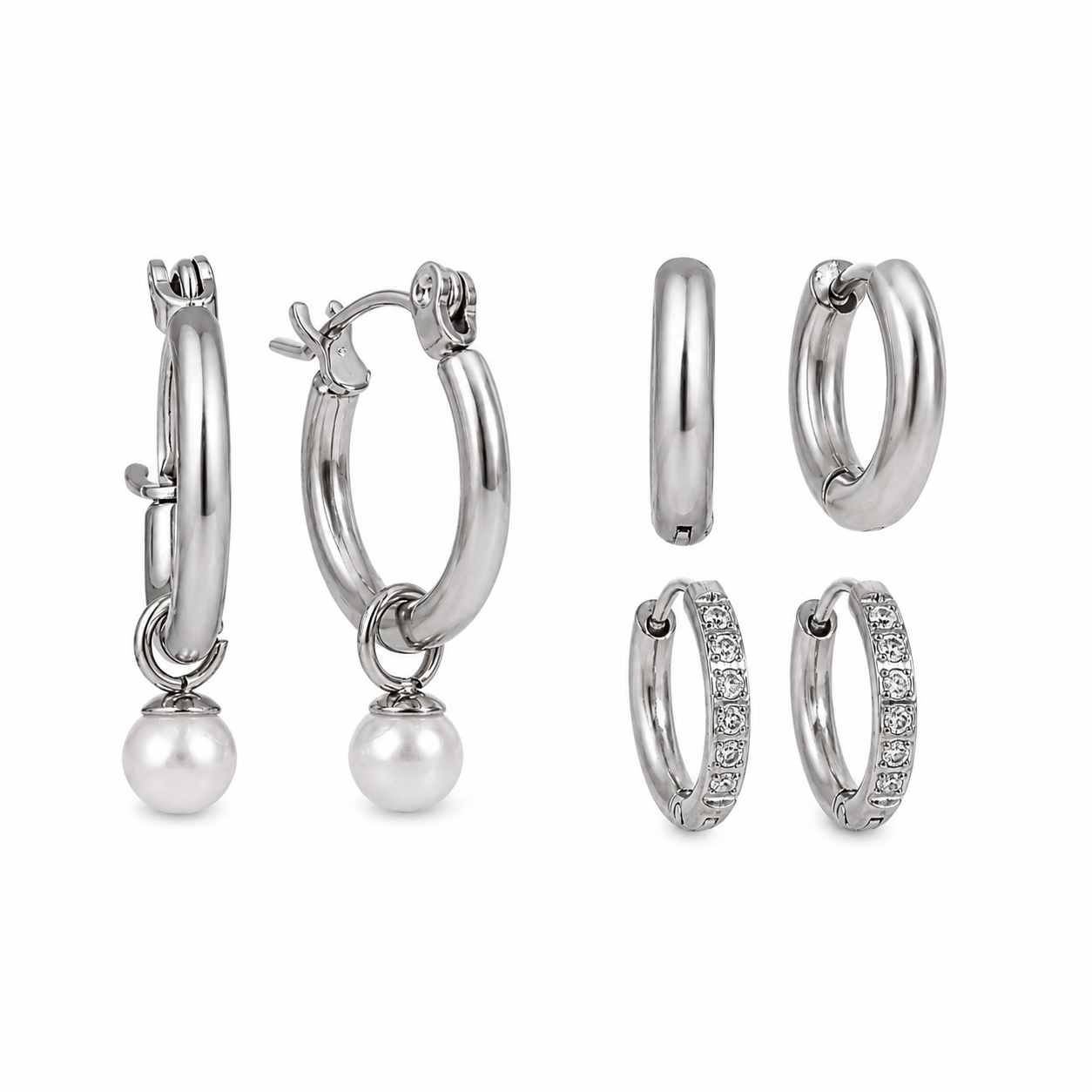 Comprar Set Aretes Malik Plata en Joyería Chabacano