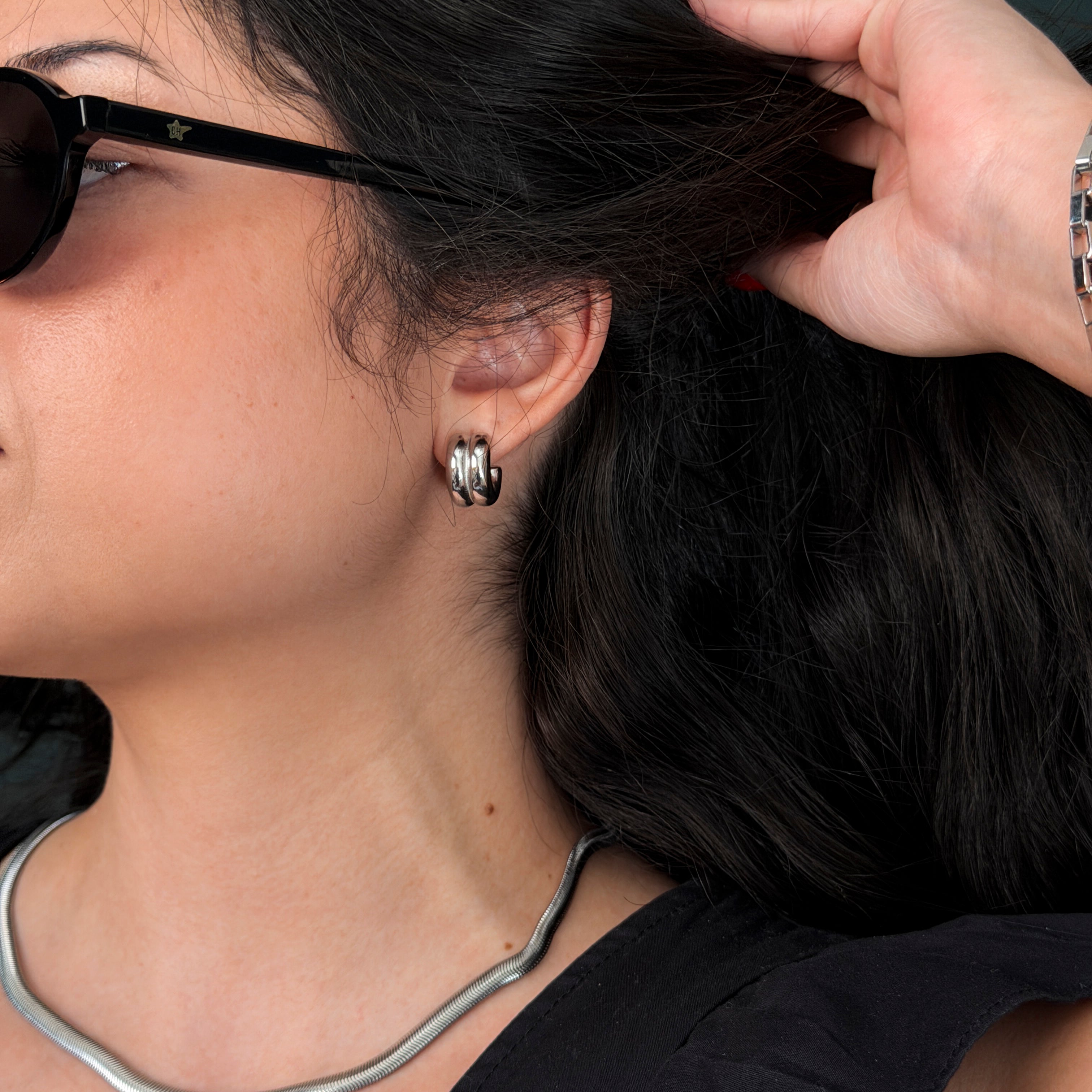 Comprar Aretes Lyn Plata en Joyería Chabacano
