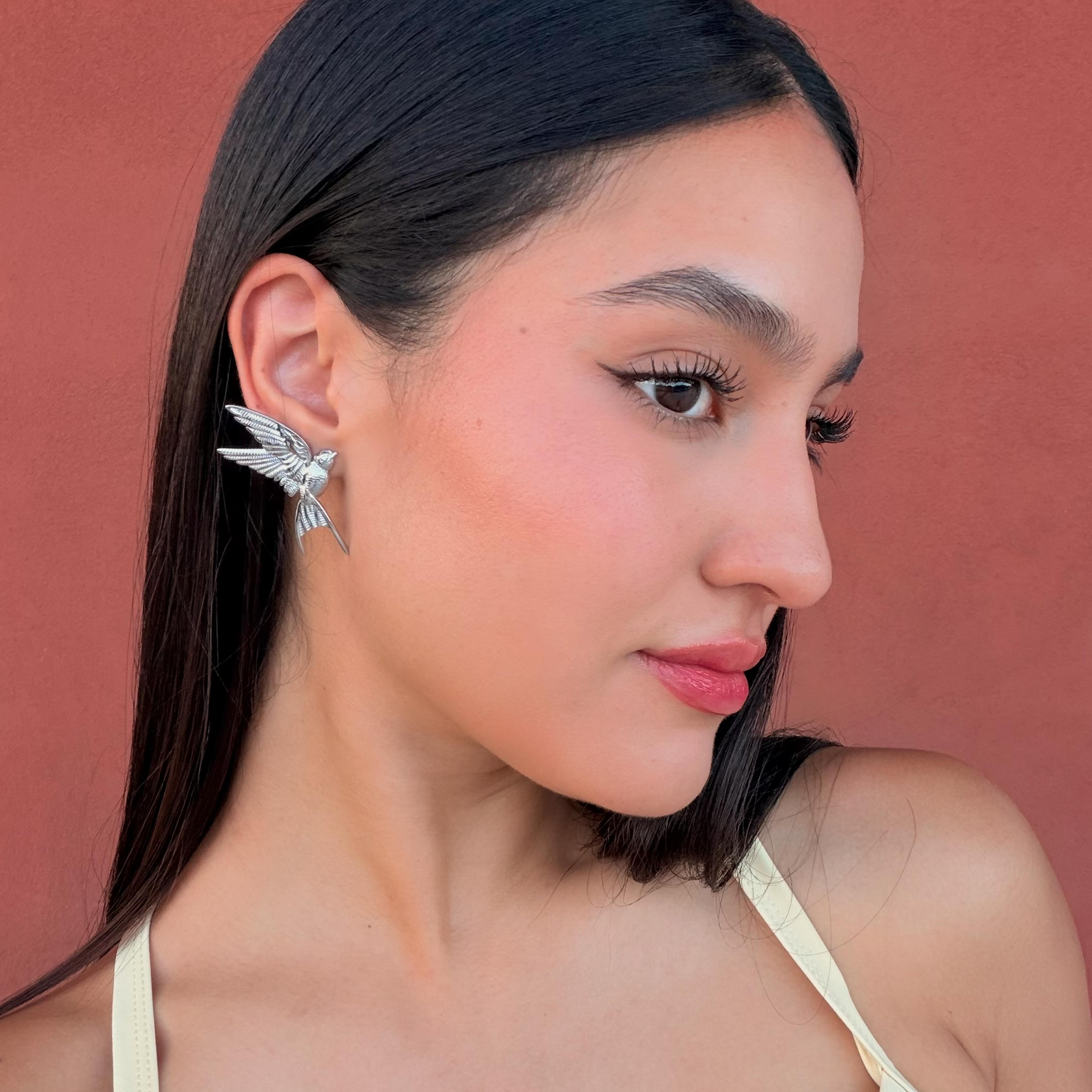 Comprar Aretes Birdie Plata en Joyería Chabacano