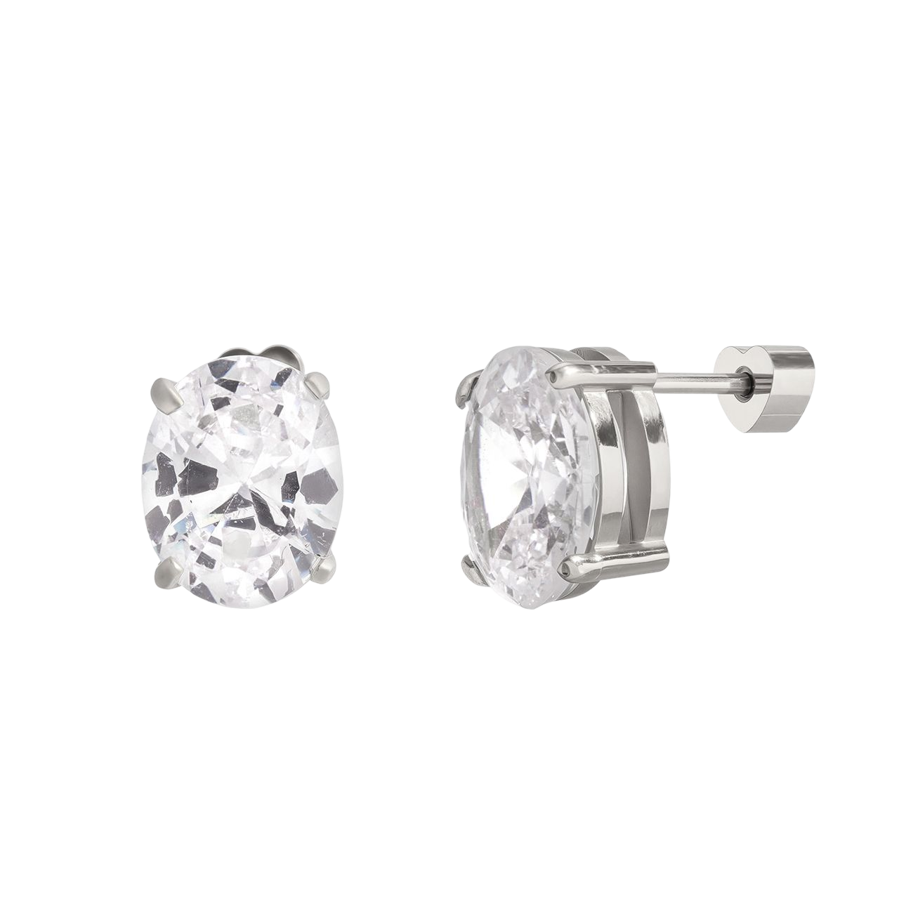 Comprar Aretes Danna Plata + Zirconia en Joyería Chabacano