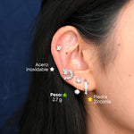 Comprar Set Aretes Parisia Plata + Zirconia en Joyería Chabacano