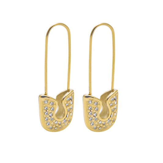 Aretes Safety Pin Bling